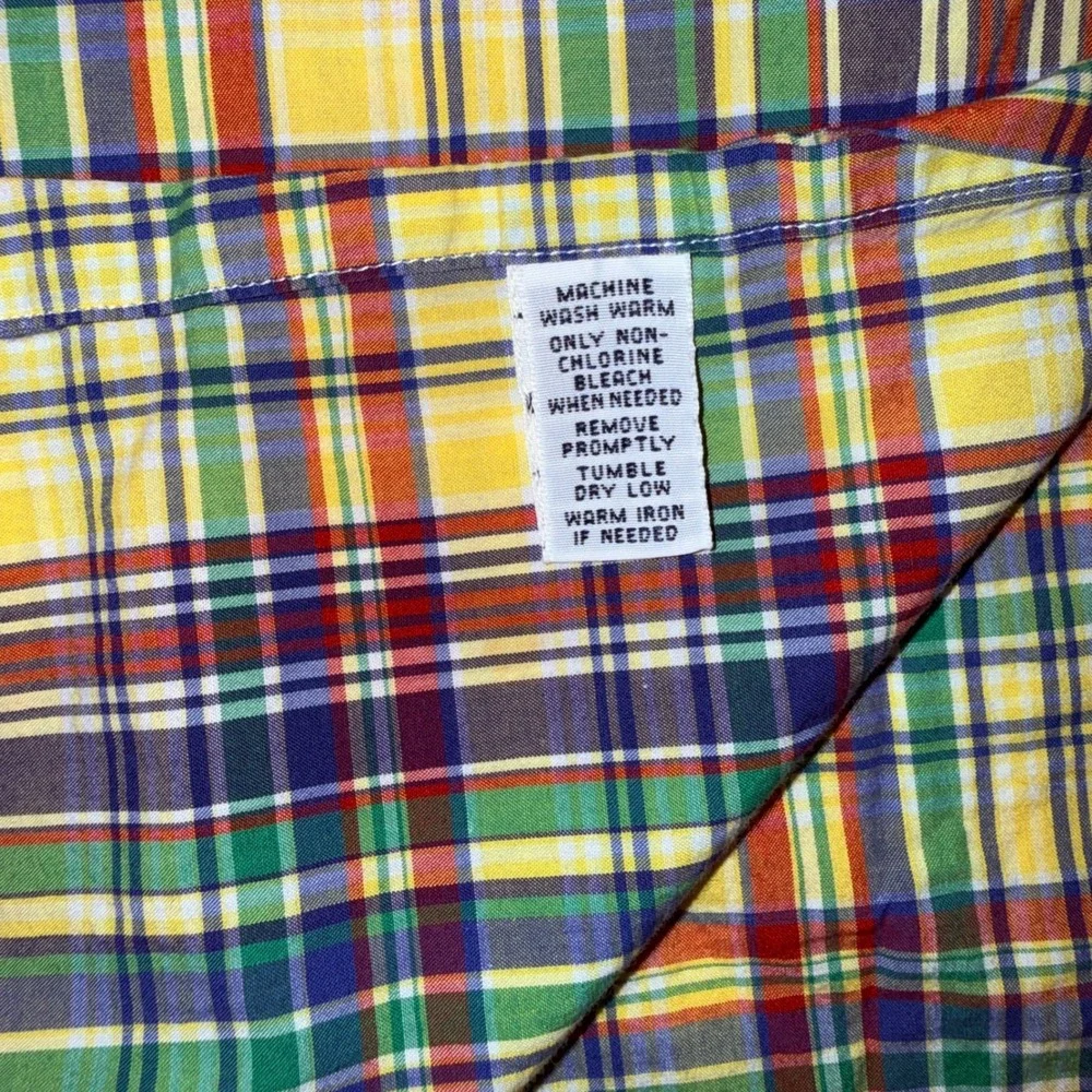 Polo Ralph Lauren Shirt XL Classic Fit Short Sleeve Plaid Madras Colorful Pony